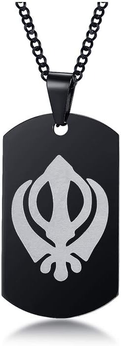 Mealguet Stainless Steel Sikhism Sikh Khanda Pendant Necklace Sikhs Necklace India Pakistan Malaysia Religious Jewelry For Men Women,With 24&Quot; Chain