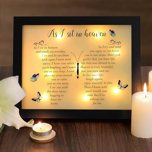 Memorial Gifts Led Shadow Box - Sympathy Gift In Memory Of Loved One Gifts, Rememberance Gift For Loss Of Mother Father Mom Dad, Funeral Condolences Bereavement Gift Ideas