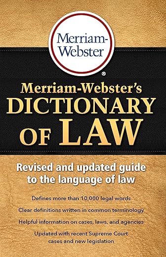 Merriam-Webster'S Dictionary Of Law, Newest Edition, Trade Paperback