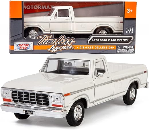Motormax 1979 Ford F-150 Pickup Classic F150 Pick Up Truck 1:24 Diecast Collectible Model Car White 79346 All Star Toys Exclusive
