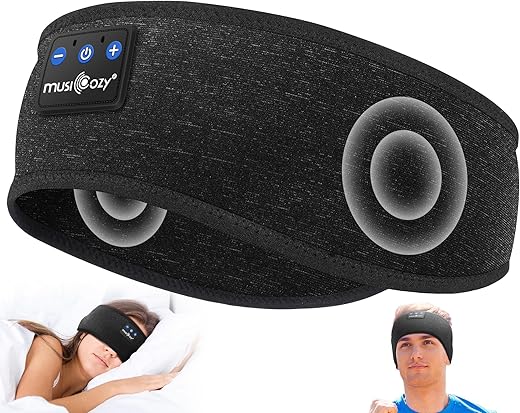 Musicozy Sleep Headphones Bluetooth Headband, Wireless Headband Headphones Sleeping Earbuds Ideal Christmas Unique Gifts For Men Women Girl Boys For Yoga Travel Cool Tech Gadgets