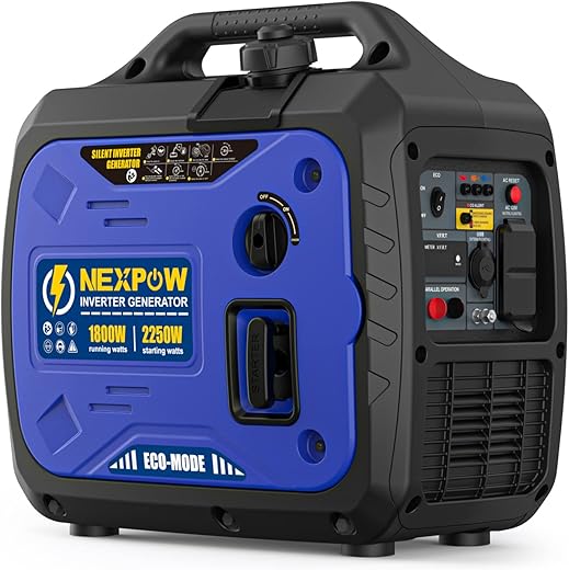 Nexpow Portable Inverter Generator, 2250W Super Quiet Generator With Co Alarm Ideal,Eco-Mode Feature, Parallel Capability,Epa Compliant,And 5V/3A Usb Outlet,Lightweight For Backup Home Us&Amp; Camping