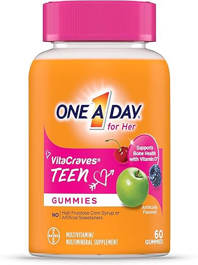 One A Day Teen For Her Multivitamin Gummies, Gummy Multivitamins With Vitamin A, C, D, E And Zinc For Immune Health Support, Physical Energy &Amp; More, 60 Count