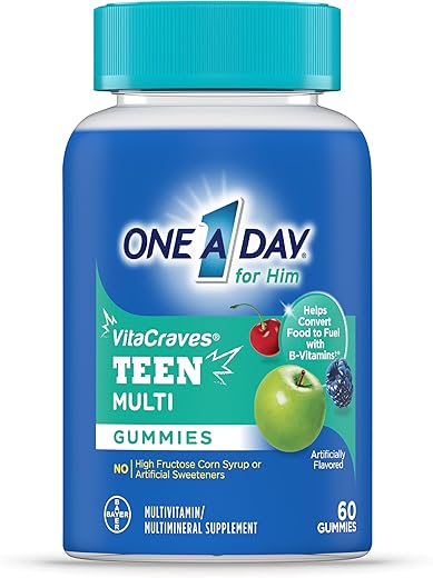 One A Day Teen For Him Multivitamin Gummies, Gummy Multivitamins With Vitamin A, C, D, E And Zinc For Immune Health Support, Physical Energy &Amp; More, 60 Count