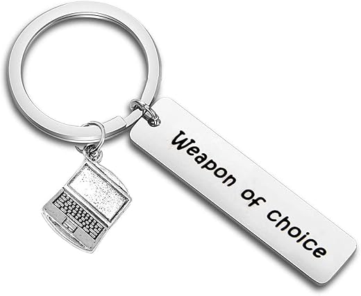 Pliti Coder Keychain Hacker Keyring Weapon Of Choice Software Engineer Computer Nerd Gift (Coder Key)