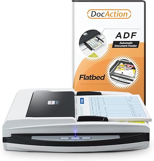 Plustek Pl4080 - High Speed Versatile Scanner, Flatbed + Adf All In One. With 50 Sheet Document Feeder And A4 Size Flatbed Scan Special Design Suit For Multi Folded Documents.