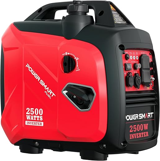 Powersmart 2500W Portable Inverter Generator, Super Quiet 4-Stroke Engine, Carb Compliant, Eco-Mode Feature, Ultra Lightweight For Backup Home Use &Amp; Camping