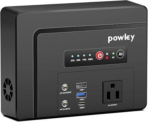 Powkey Solar Generator With Panel, 146Wh/200W Portable Power Station With Solar Panel 40W, 110V Pure Sine Wave Dc/Usb/Ac Outlet Electric Generator Battery Backup For Outdoor Camping Emergency Home Use