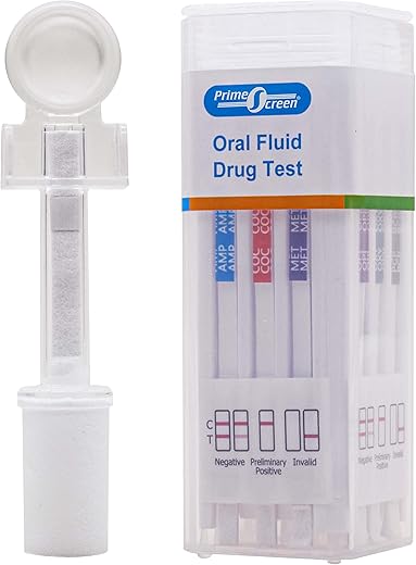 Prime Screen 7 Panel Oral Saliva Drug Test Kit [5 Pack], Employment And Insurance Testing (Amp, Coc, Met, Opi, Oxy, Pcp, Thc) - Odoa-376