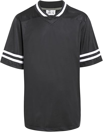 Pullonsy Unisex Blank Practice Football Jerseys For Men Women Hip-Hop Party Shirt Teams Uniform Tops White Stripes Black Jersey Size Large