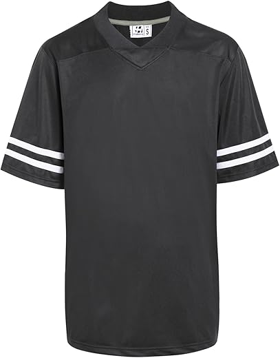 Pullonsy Unisex Blank Practice Football Jerseys For Men Women Hip-Hop Party Shirt Teams Uniform Tops White Stripes Black Jersey Size Large