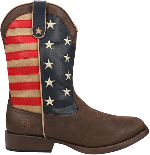 Roper Mens American Patriot Boot, Brown, 10.5
