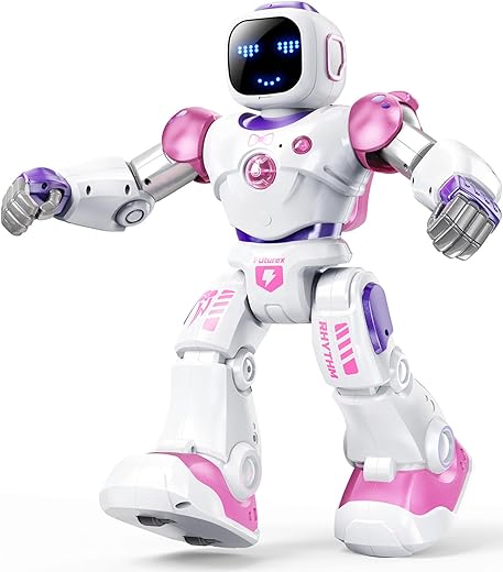 Ruko 1088 Smart Robot Toys For Kids, Large Stem Programmable Interactive Rc Robot With Voice Control, App Control, Gifts For Boys &Amp; Girls Age 4 5 6 7 8 9, Pink