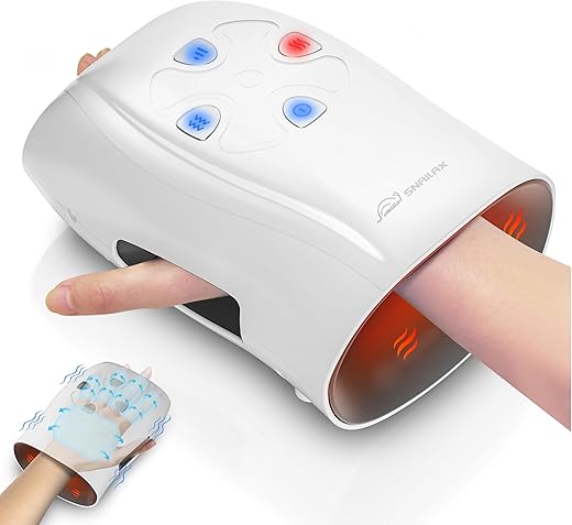 Snailax Hand Massager With Heat, Compression, Vibration, Wireless Hand Massager For Arthristis, Carpal Tunnel, Finger Numbness, Circulation, Pain Relief From Wrist To Palm And Finger, Perfect Gifts