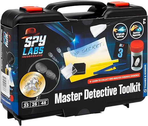 Spy Labs Master Detective Toolkit V2 | Forensic Science Kit | Gather &Amp; Document Evidence, Play | Fingerprints, Footprints, Tire Tracks | 32-Page Experiment Storybook