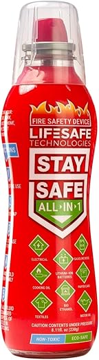 Staysafe All-In-1 Fire Extinguisher | For Home, Kitchen, Car, Garage, Boat | The Best Compact Extinguisher That Tackles 10 Types Of Fire