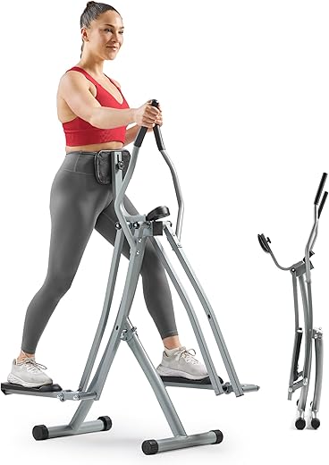 Sunny Health &Amp; Fitness Sf-E902 Air Walk Trainer Elliptical Machine Glider W/Lcd Monitor, 220 Lb Max Weight And 30 Inch Stride