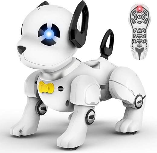 Supireo Remote Control Robot Dog Toy, Rc Dog Programmable Smart Interactive Robotic Pets, Rc Stunt Robot Toys Dog Imitates Animals Music Dancing Handstand Push-Up Follow Functions For Boys Girls Toy