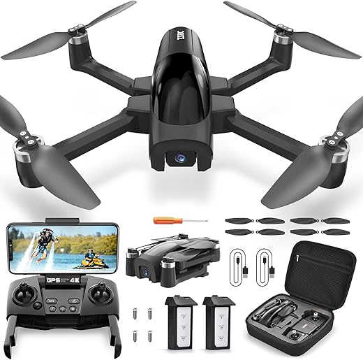 Tenssenx Gps Drone With 4K Camera For Adults, Tsrc A6 Foldable Rc Quadcopter With Auto Return, Follow Me, Optical Flow, Waypoint Fly, Circle Fly, Headless Mode, Altitude Hold, 46 Mins Flight Time
