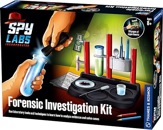 Thames &Amp; Kosmos Spy Labs Inc: Forensic Investigation Kit Includes Large Lab Setup To Collect &Amp; Analyze Evidence &Amp; Clues | Explore The Science Of Detective Work | For Young Investigators