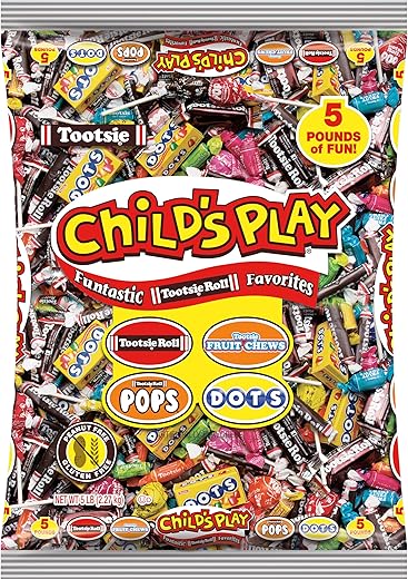 Tootsie Roll Child'S Play Holiday Favorites With Bonus Mobile Game, 5 Pounds Of Individually Wrapped Party Candy - Funtastic Candy Variety Mix Bag - Peanut Free, Gluten Free (5 Pounds)