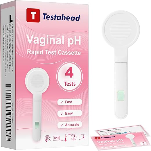 T Testahead Vaginal Ph Test Strips, Feminine Health Vaginal Ph Test Strips Kits For Bacterial Vaginitis, Trichomonas Vaginitis, Individual Aluminum Foil Wrapped 4-Packs
