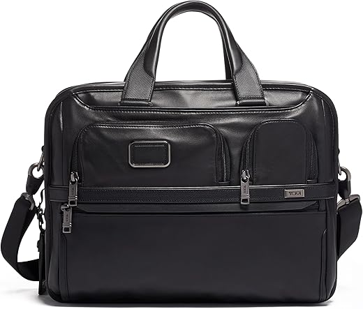 Tumi - Alpha 3 Expandable Organizer Laptop Briefcase - 15-Inch Computer Bag For Men And Women - Black Leather
