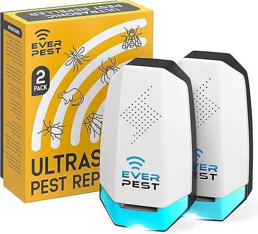 Ultrasonic Pest Repeller Plug In 2 Pack- Electronic Insect Control Defender - Roach Bed Bug Mouse Rodent Mosquito - Indoor Reject Repellent - For Cockroach Ants Mice Fly Rat Bedbug