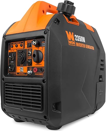 Wen 56235I Super Quiet 2350-Watt Portable Inverter Generator With Fuel Shut Off, Carb Compliant, Ultra Lightweight, Black
