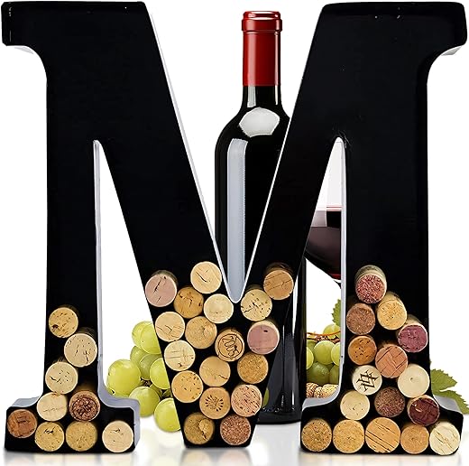 Will'S Metal Wine Cork Holder - Letters A To Z | Modern Housewarming Gift, Home Bar Decor, Wine Gift, Bridal Shower Gift, Engagement Gift | Large Wall Art | Home Décor