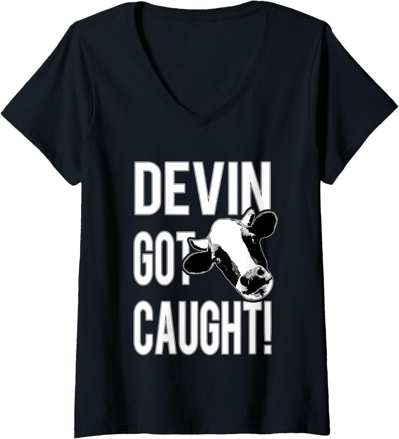 Womens Devin Nunes Cow Anti Trump Merchandise Political Impeachment V-Neck T-Shirt