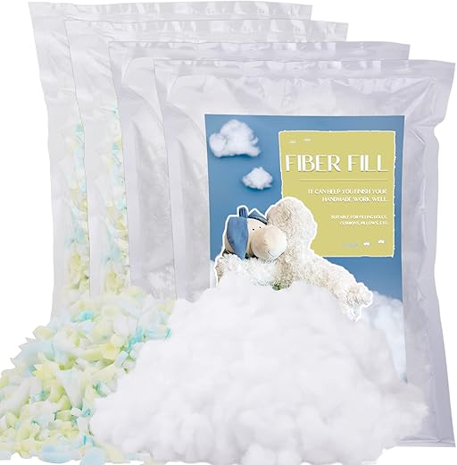 Yizzvb 800G/28.22Oz Polyester Fiber Filling Shredded Foam Fill Super Value Combination, High Resilience Stuffing For Cushions, Quilts, Christmas Crafts, Stuffed Animals, Home Decorations (400G+400G)
