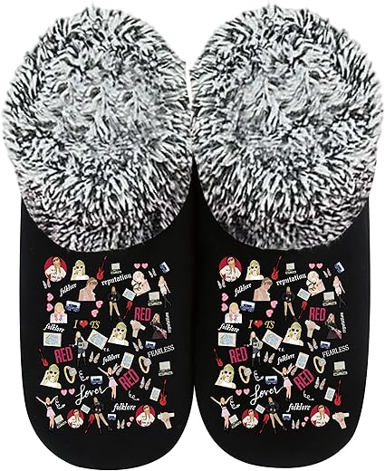 Yucazo Taylor Merch Slippers Socks Women Winter Cozy Fuzzy Slipper Socks Christmas Stocking Stuffers Gifts