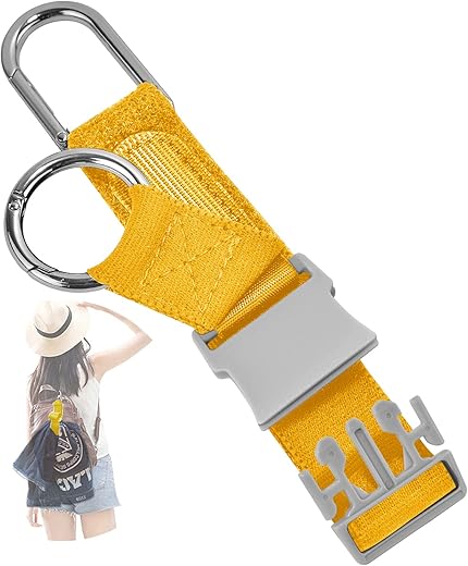 Zinz Elastic Jacket Gripper Travel Strap With D-Ring Hooks And Buckle, Suitcase Straps Belts Travel Accessories, Makes Your Hands Free,Yellow